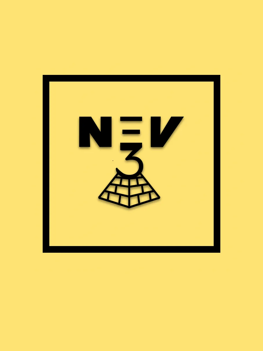 Sarı üzerinde N.E.V. 3 logosu – Nelvie Tiafack için logo tasarımı